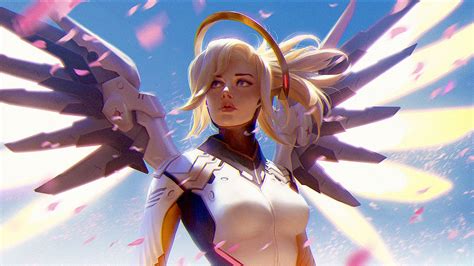 Free Download Video Game Overwatch Mercy Wallpaper 1920x1080 For Your