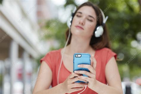 Woman Wearing Headphones Stock Image F0134207 Science Photo Library