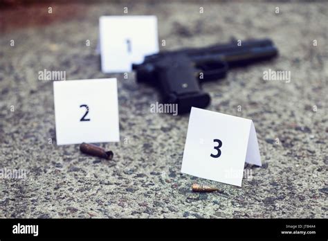 Crime Scene Evidence Markers Hi Res Stock Photography And Images Alamy