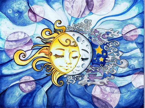 Sun And Moon By Starwoodarts On Deviantart Moon Art Sun Art