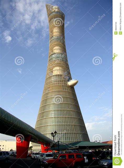 Aspire Tower Aka Torch Hotel In Doha Qatar Editorial