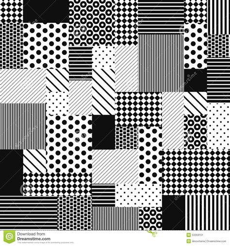 Abstract Black And White Patchwork Stock Vector Illustration Of