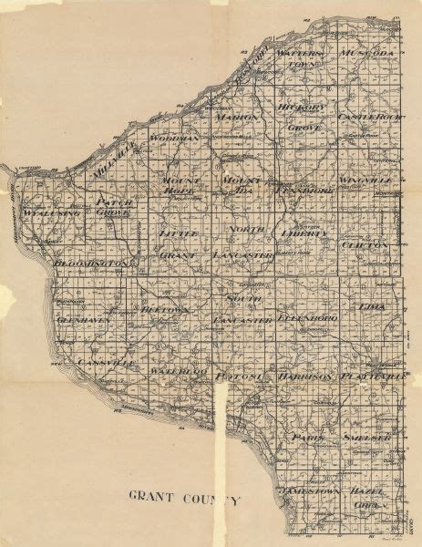 Map Of Grant County Wisconsin Map Or Atlas Wisconsin Historical