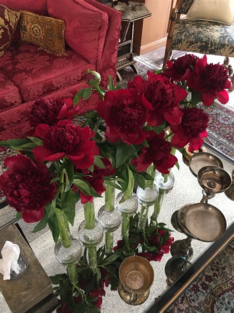 Red Peonies Red Peonies Decor Table Decorations