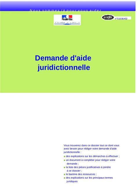 Pdf Demande Daide Juridictionnelle Pdf Télécharger Download