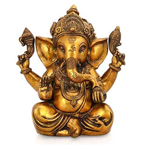 Large Ganesh Idol Figurine Elephant God Statue Showpiece Antique Finish
