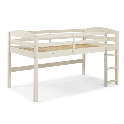 Pemberly Row Solid Wood Low Loft Twin Bed In White Hsz 1 S