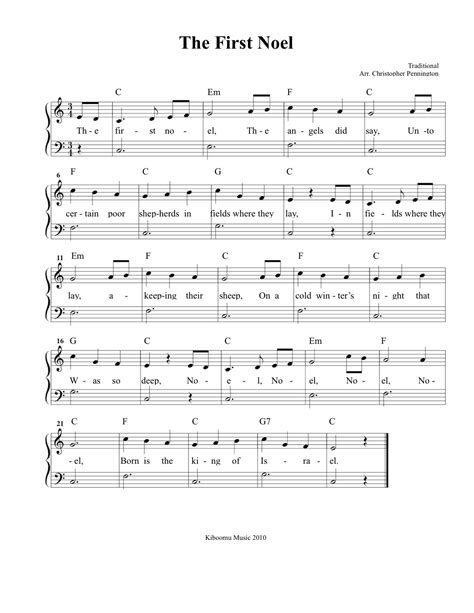 The list of free notes is constantly updated, mainly represented by the arrangements of the piano. The First Noel Sheet Music from Kiboomu Kids Songs ...