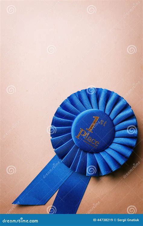 Blue First Place Winner Rosette Stock Image Image Of Place Quality