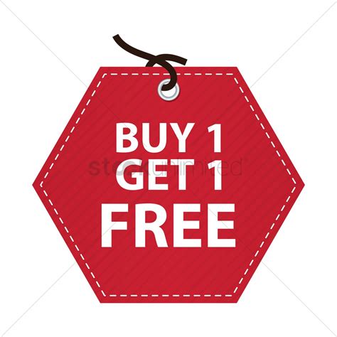 Free deals can turn even the most rational consumer into a crazed lunatic. Free Buy one get one free tag Vector Image - 1502112 ...