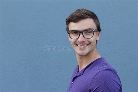 Portrait Of A Handsome Happy Man With Glasses Stock Image Image Of Handsome Fashion 90800561