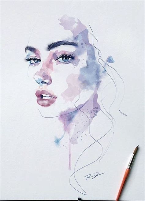 Pin By Line Nilsson On Konst Watercolor Face Portrait Art
