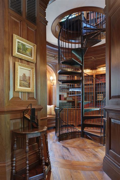 Great Library Ideas Spiral Staircase Home Office