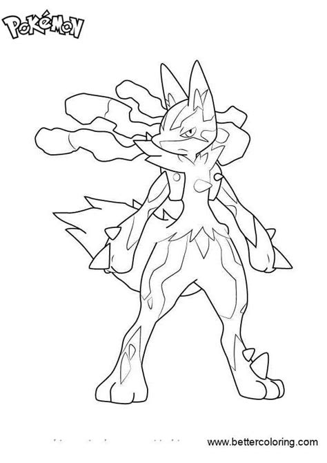 Pokemon Coloring Pages Mega Lucario Free Printable Coloring Pages