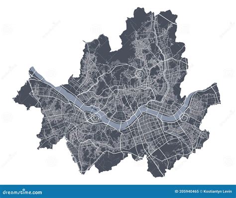 Seoul Map Detailed Map Of Seoul City Poster With Streets Cityscape