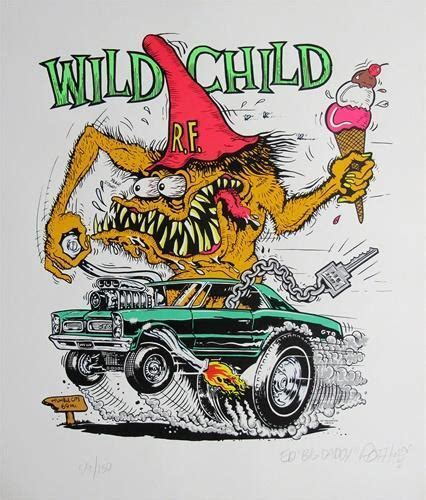 Ed Big Daddy Roth Wild Child Rat Fink Signed And Numbered Art Silkscreen
