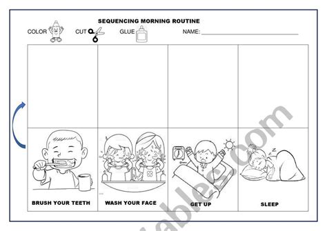 Daily Routine Sequencing Worksheet