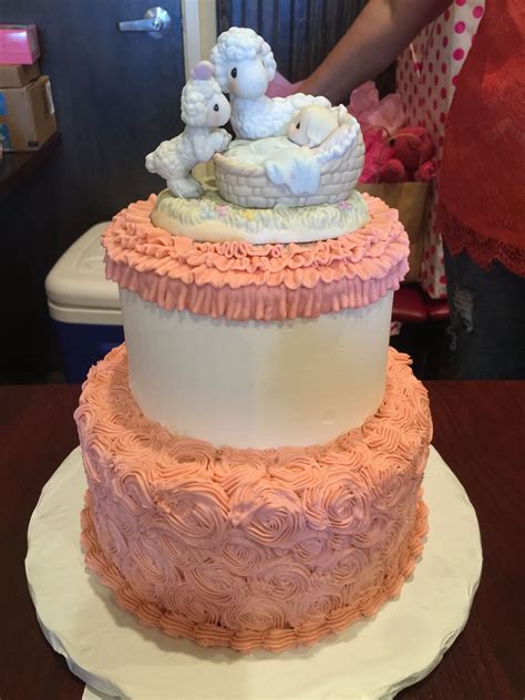 Or maybe you thrive on party planning and you're one of those overachievers who post incredible party ideas that everyone copies (and secretly envies) on pinterest. Sweet Precious moments Lamb baby shower cake done in rose ...