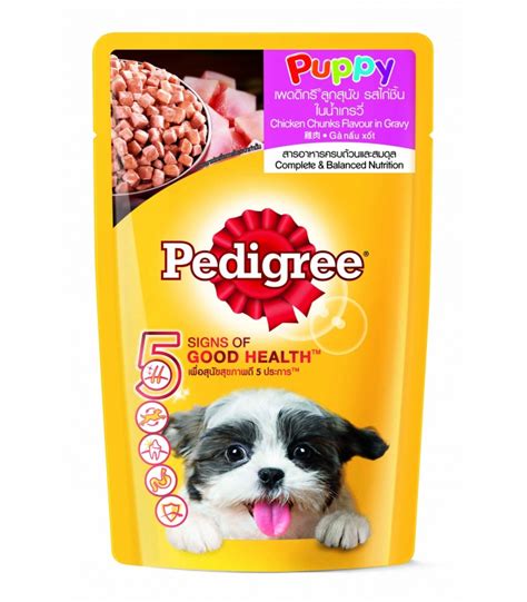 Mixed in jelly » 24 x 100g pouches £8.16. Pedigree Puppy Chicken Chunks Flavour in Gravy 130g Dog ...
