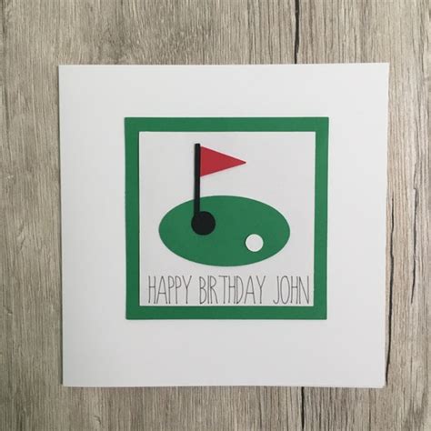 Handmade Personalised Golf Birthday Card Personalized Golf Etsy