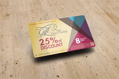 Free scene for a psd mockup with a gift card in close up. Gift Card Mockup on Behance