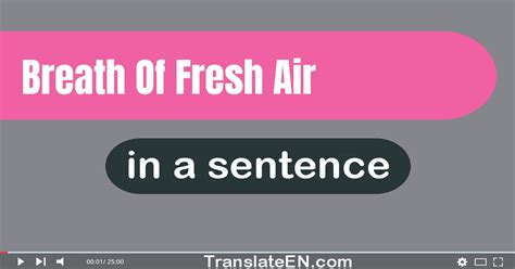 Use Breath Of Fresh Air In A Sentence