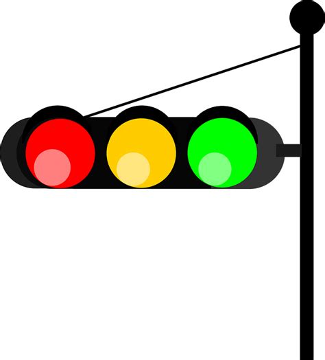 Horizontal Traffic Light On A Post Clipart Free Download Transparent
