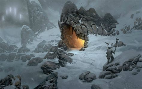 Vikings Fantasy Art Cave Snow Winter Landscape Cold Ice Video