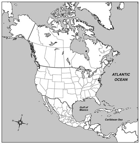 Большая контурная политическая карта Северной Америки Северная Америка Maps of the World