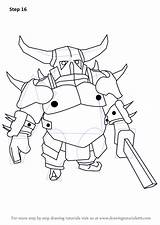 Clash Pekka Clans Draw Step Drawing Necessary Improvements Finish sketch template