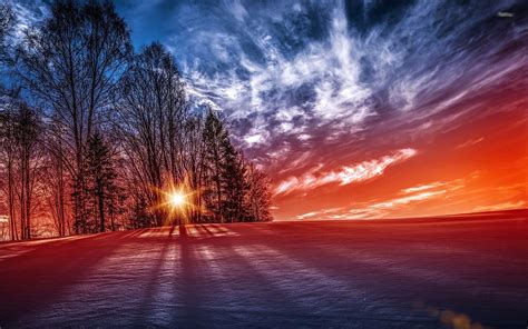 Winter Sunset Image Abyss