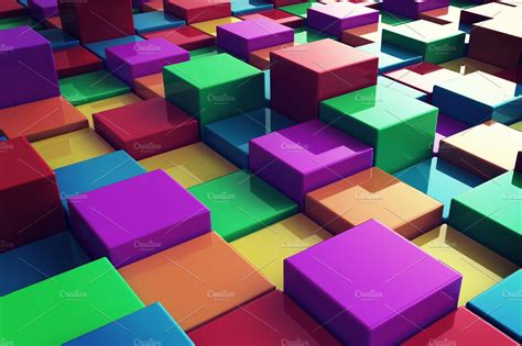 3d Cubes Background Custom Designed Graphics ~ Creative Market