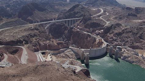 Hd Stock Footage Aerial Video Of Kingman Wash Access Road Hoover Dam