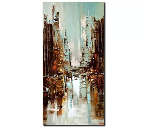 Painting For Sale Contemporary Original Abstract City Painting Light