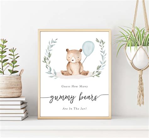 Guess How Many Gummy Bears Are In The Jar Bear Baby Shower Etsy Ireland