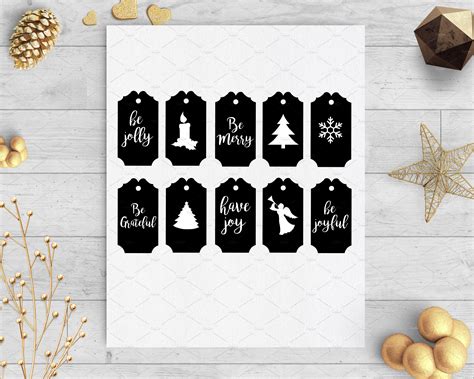 Christmas T Tags Svg And Dxf Illustrations Creative Market