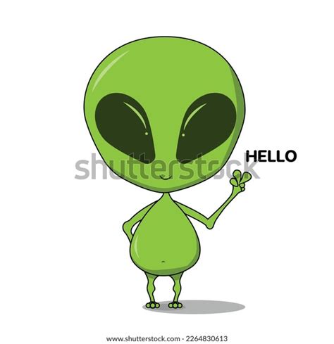Green Aliens Cartoon Cute Character Stock Vector Royalty Free