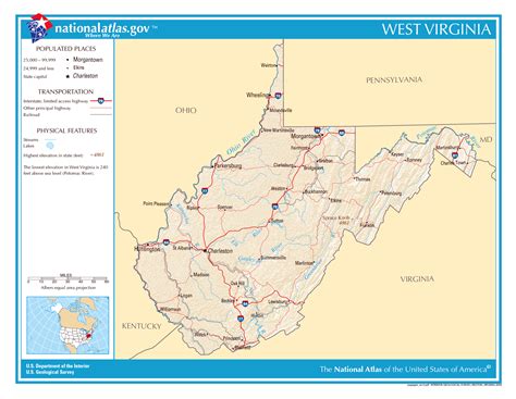 Large Detailed Map Of West Virginia State West Virginia State Large