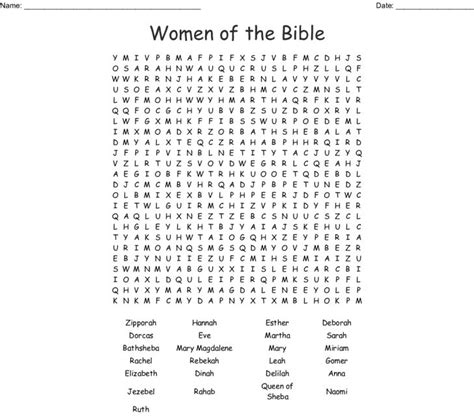 Women Of The Bible Word Search Wordmint Word Search Printable