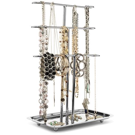 H Potter Jewelry Organizer Necklace Holder Tree Tower 3 Tier Display