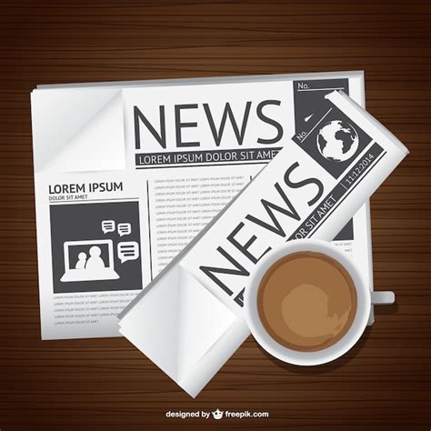 Newspaper And Coffee Vector Free Download