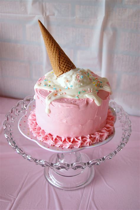 Melting Ice Cream Cone 1st Birthday Cake ~~ice Cream Made With Rice