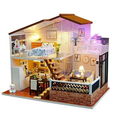 Buy Diy Dollhouse Miniature Doll House Diy Cabin
