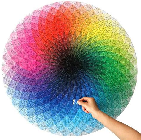 New 1000 pieces puzzles for adults gradient color rainbow round jigsaw puzzle. Gradient Color Rainbow Large Round Jigsaw Puzzle : Boughtnext