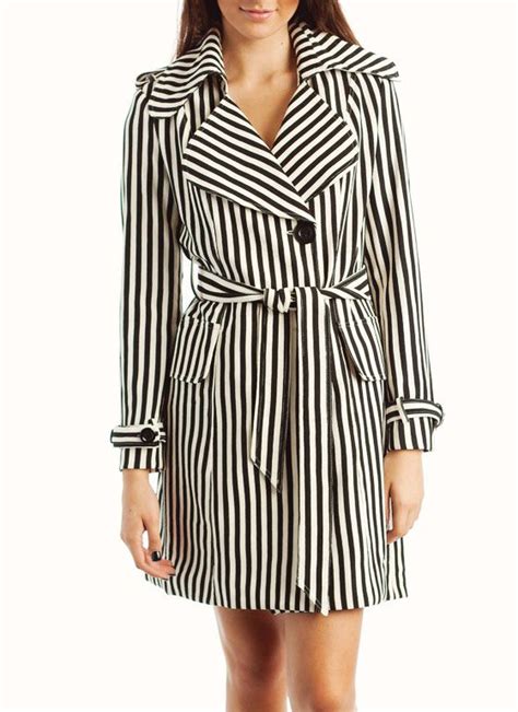 Striped Belted Trench 8995 Clothes Striped Pyjamas Black White Stripes