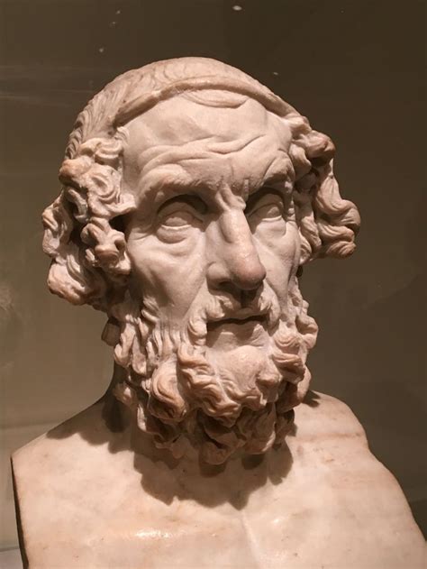 Marble Bust Of Blind Poet Homer 750 700 Bc Author Of Iliad And