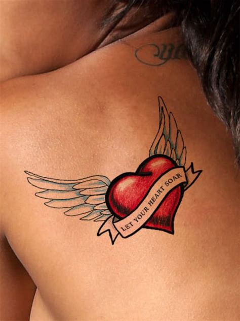 Temporary Tattoo Custom Tattoo Personalized Soaring Heart Etsy