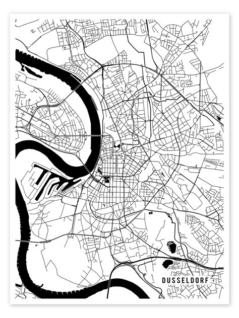 Dusseldorf Germany Map Print By Main Street Maps Posterlounge
