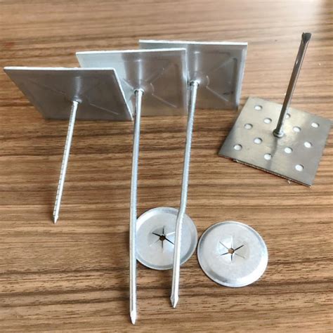 Galvanized Steel Rock Wool Stick Insulation Pins With 50mm Square