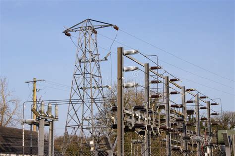 Electricity Substation Details And Pylon Stock Image Image Of Power